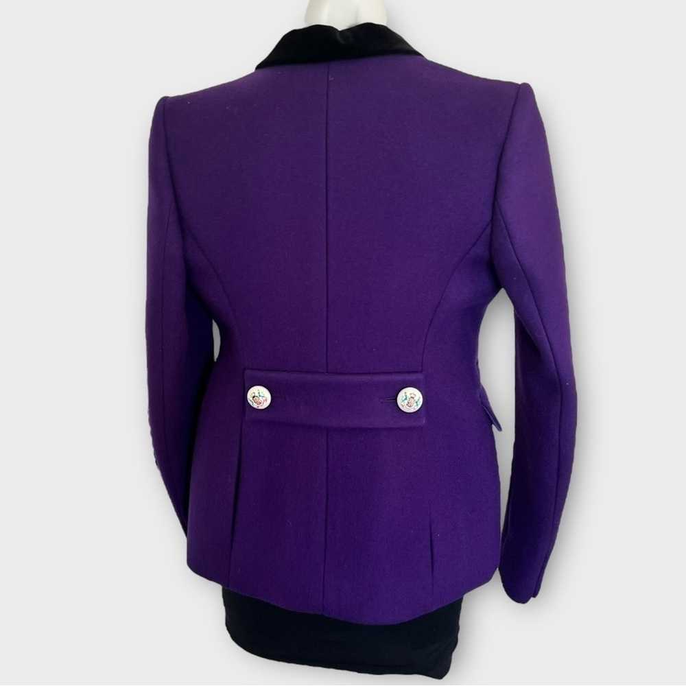 Balenciaga Schoolboy Blazer Purple Velvet Trim – F/W 2007 – Sz 38 Made in Italy - Picture 5 of 16